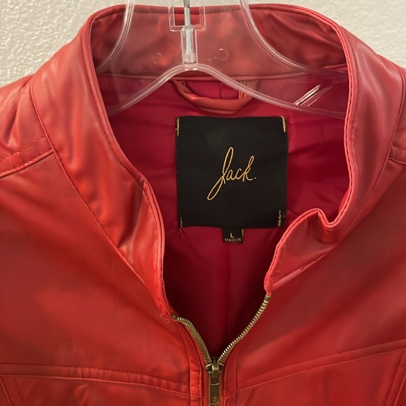 Vintage Red Faux Leather Jacket Size M - Picture 2 of 16